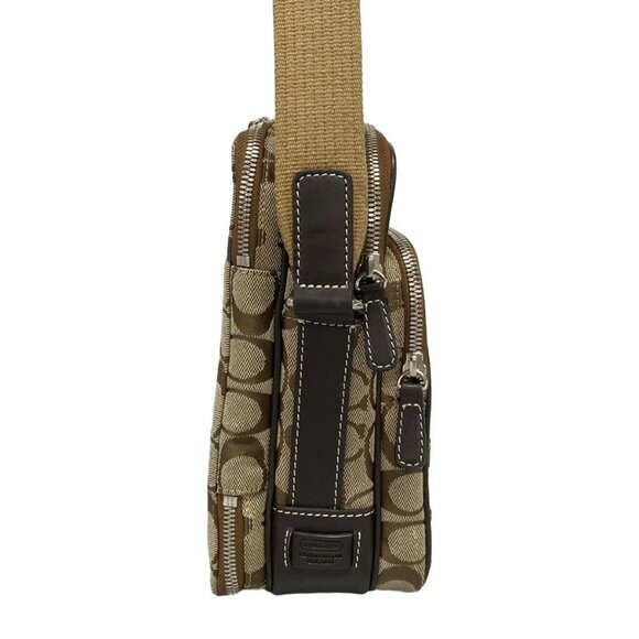 Auth COACH Signature International Shoulder Bag 4270 Dark Brown Light Brown - Picture 4 of 11